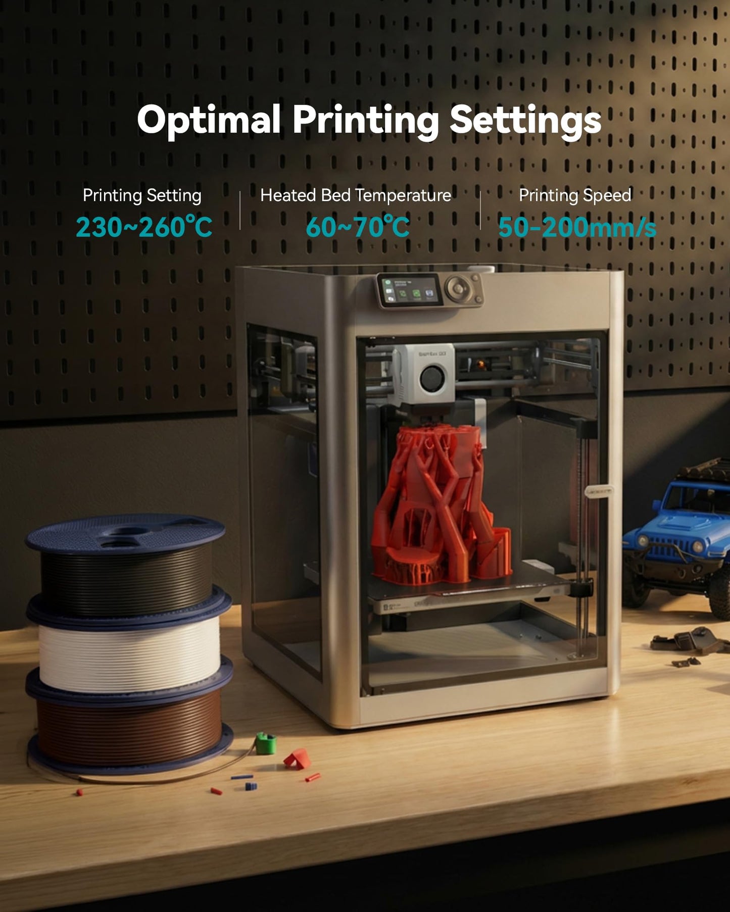 SUNLU 4KG PETG Filament Bundle, Verbesserte Zähigkeit Hohe Schlagfestigkeit 3D Druckerfilament, für die Meisten FDM 3D Drucker, 1kg pro Spule, 4 Rollen, Rosa+Lavendelviolett+Kleinblau+Grün
