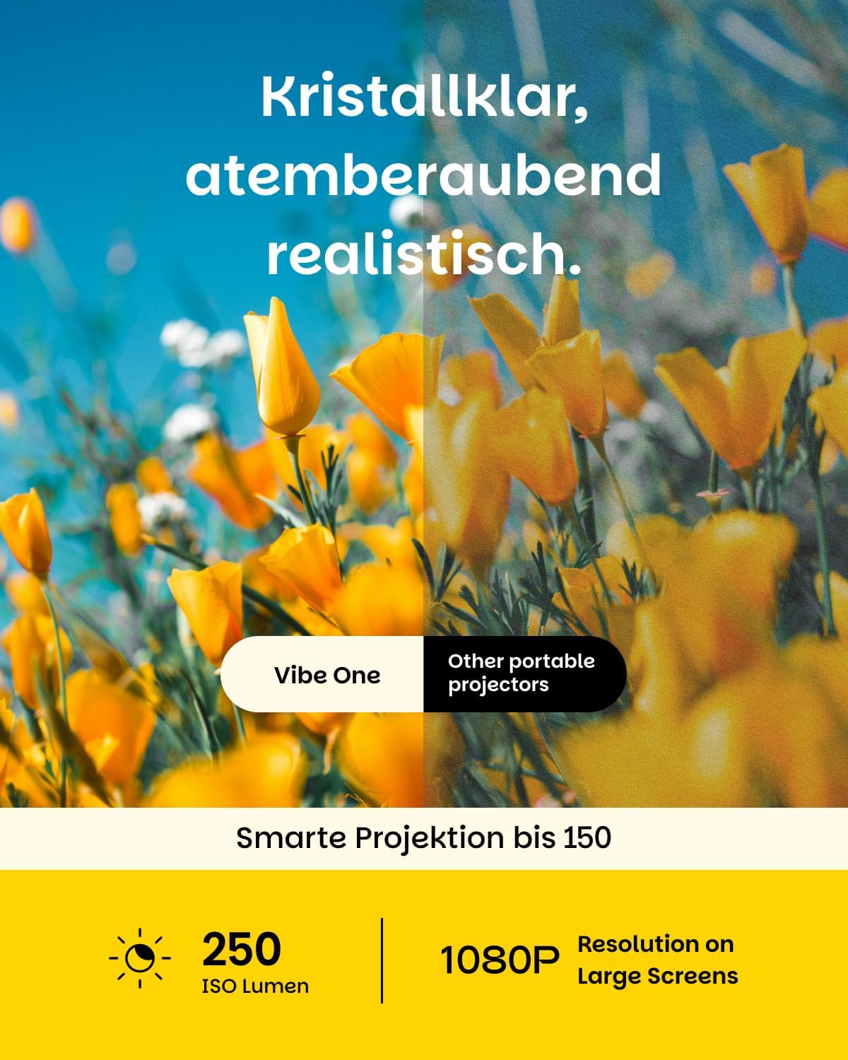 XGIMI Vibe One – Tragbarer 1080p Mini-Beamer mit Akku