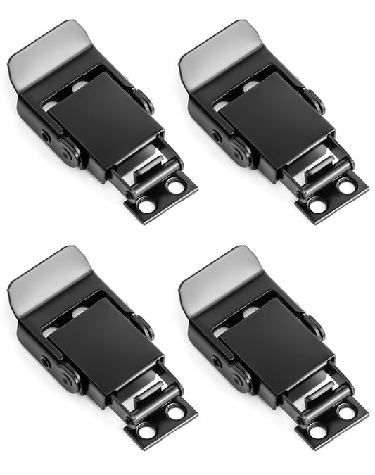 "Robuste schwarze Edelstahl Spannverschlüsse – 4er Set für sicheren Halt"