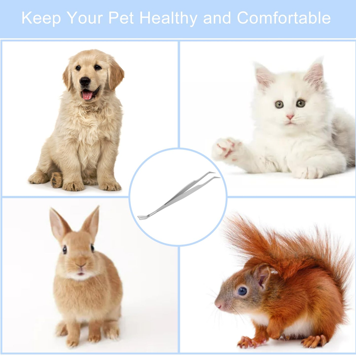 Profi Edelstahl Zeckenzange 2 in 1 sicher und zuverlässig für Hund und Katze-Nutabevr