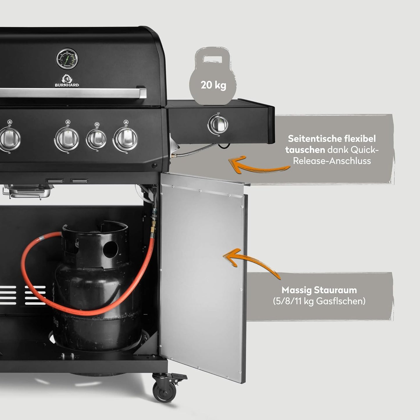 BURNHARD FRED Deluxe – Premium 3-Brenner Gasgrill mit Infrarot