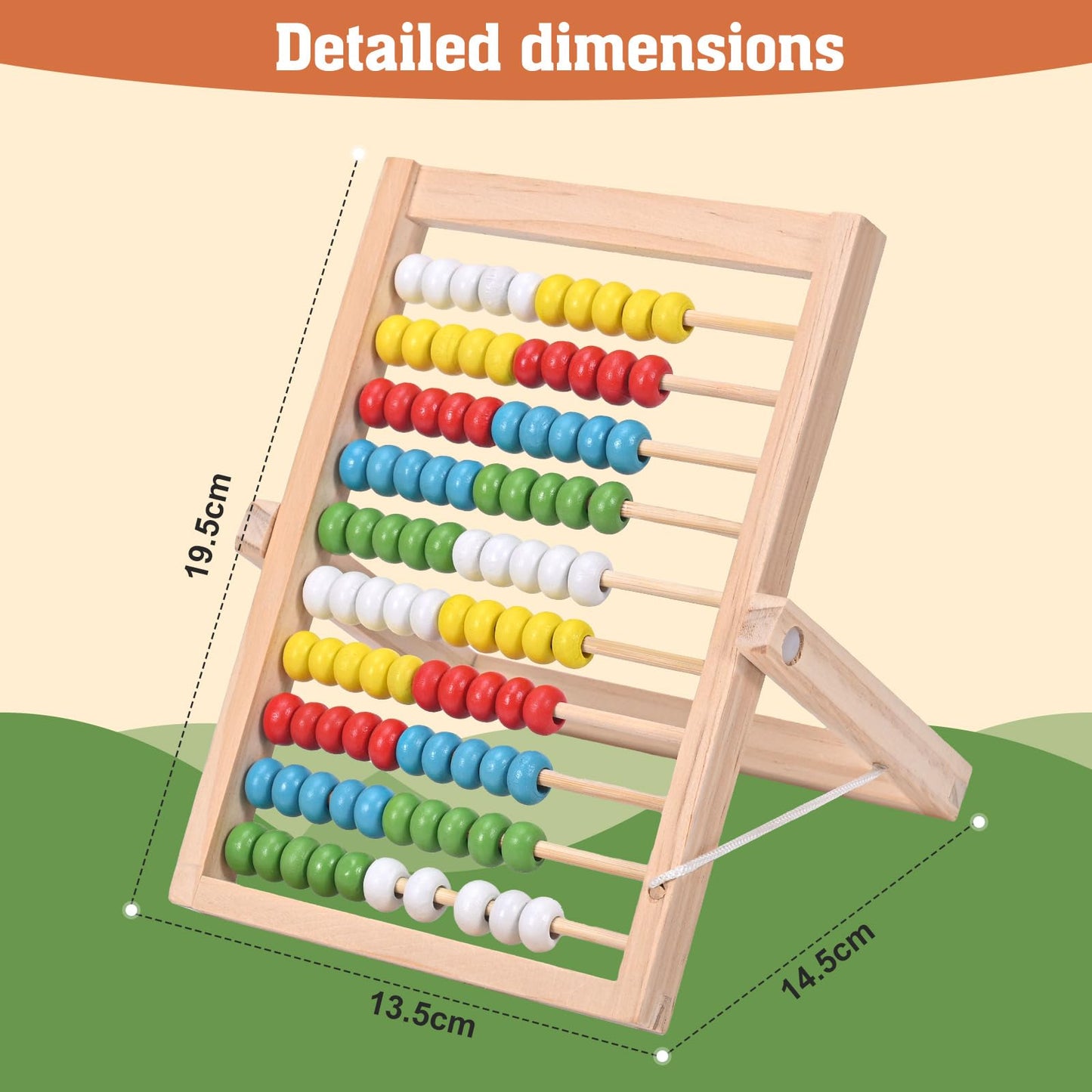 MumdoYAL Rechenschieber mit 100 bunten Perlen für Kinder Mathe Spielzeug
