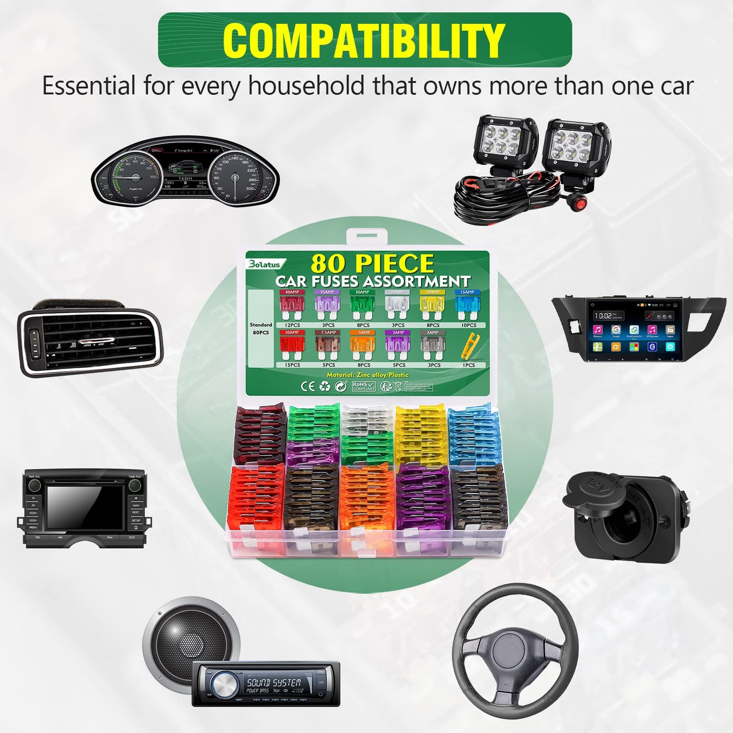 Standard Kfz Sicherungs Set 80 Teilig Mit Sicherungszieher