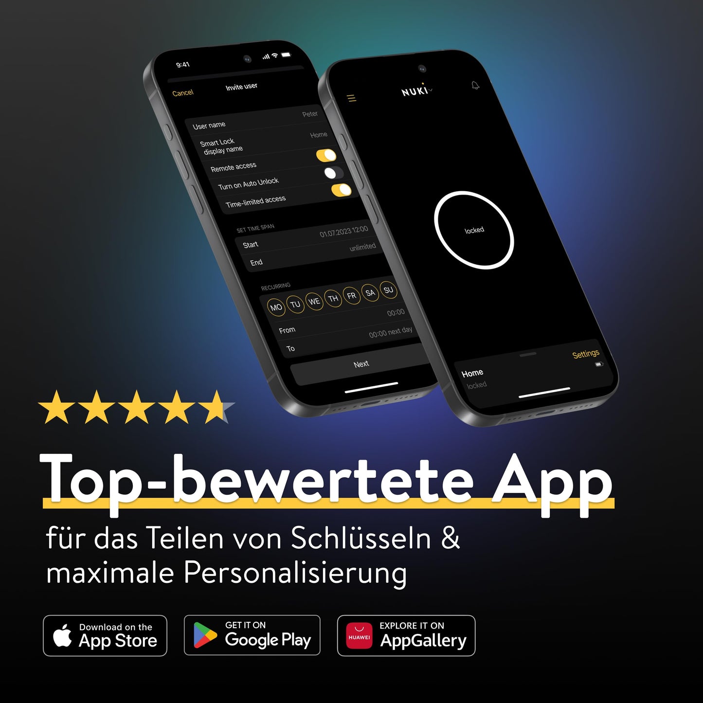 Nuki Smart Lock Go (2025) mit Bluetooth, WLAN & Matter, elektronisches Türschloss macht Smartphone zum Schlüssel, Nachrüsten ohne Zylindertausch – Smart Lock inkl. Keypad
