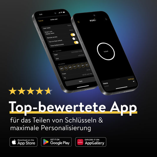 Nuki Smart Lock Go (2025) mit Bluetooth, WLAN & Matter, elektronisches Türschloss macht Smartphone zum Schlüssel, Nachrüsten ohne Zylindertausch – Smart Lock inkl. Keypad