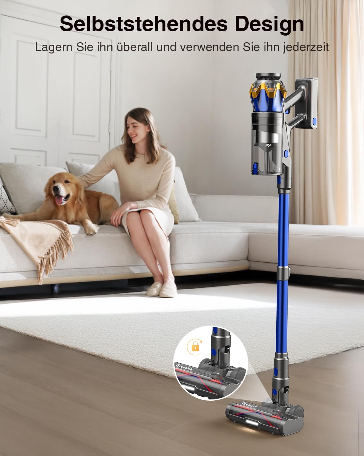 Bulelink Akku-Staubsauger 45kPa – 65Min Laufzeit & LED