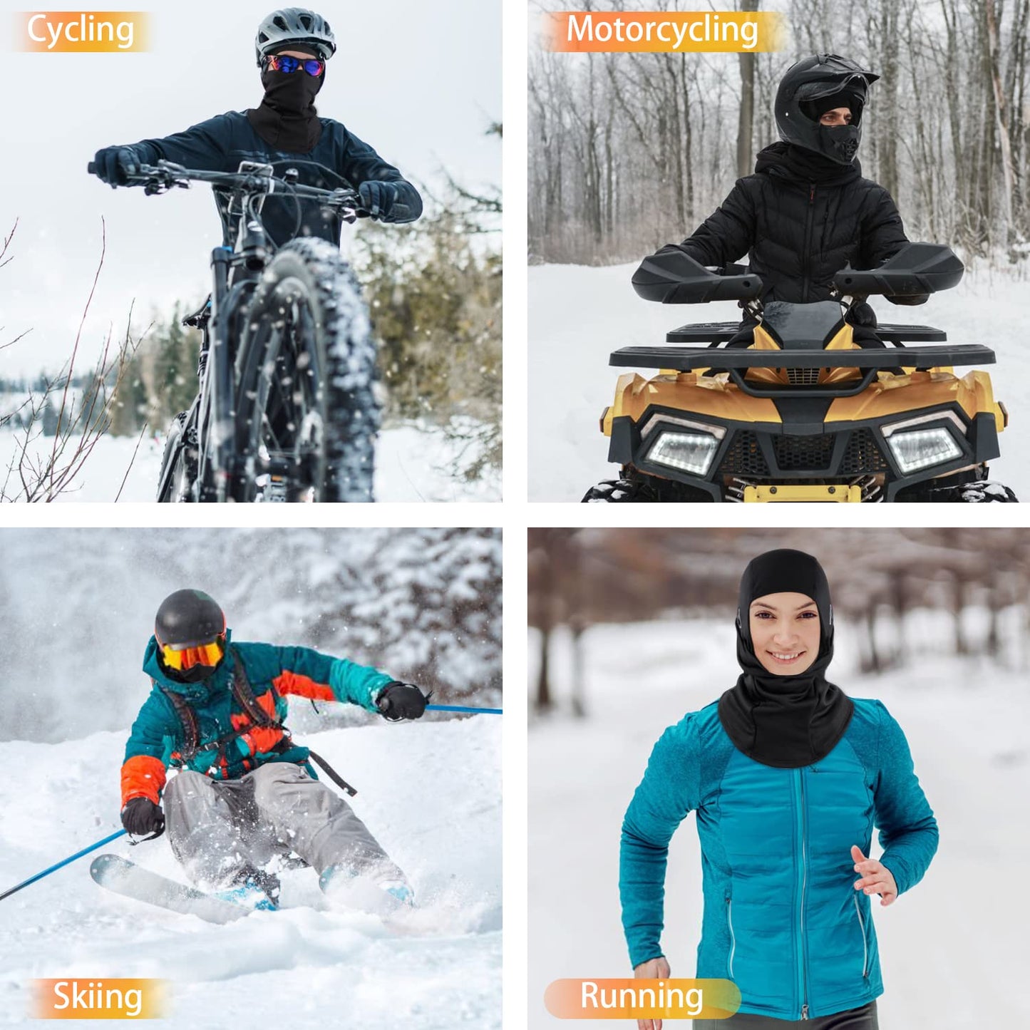 Winddichte Winter Sturmhaube kompatibel mit Brille Helm Strick