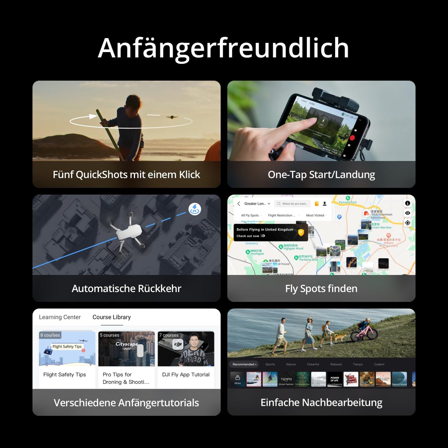 DJI Mini 4K Drohne mit 4K UHD Kamera Für Erwachsene, 3-Achsen-Gimbal-Stabilisierung, C0, QuickShots, 10 km Videoübertragung, Autom. Rückkehr, Windstabil, 1 Akku (31 min Flugzeit), Unter 249g