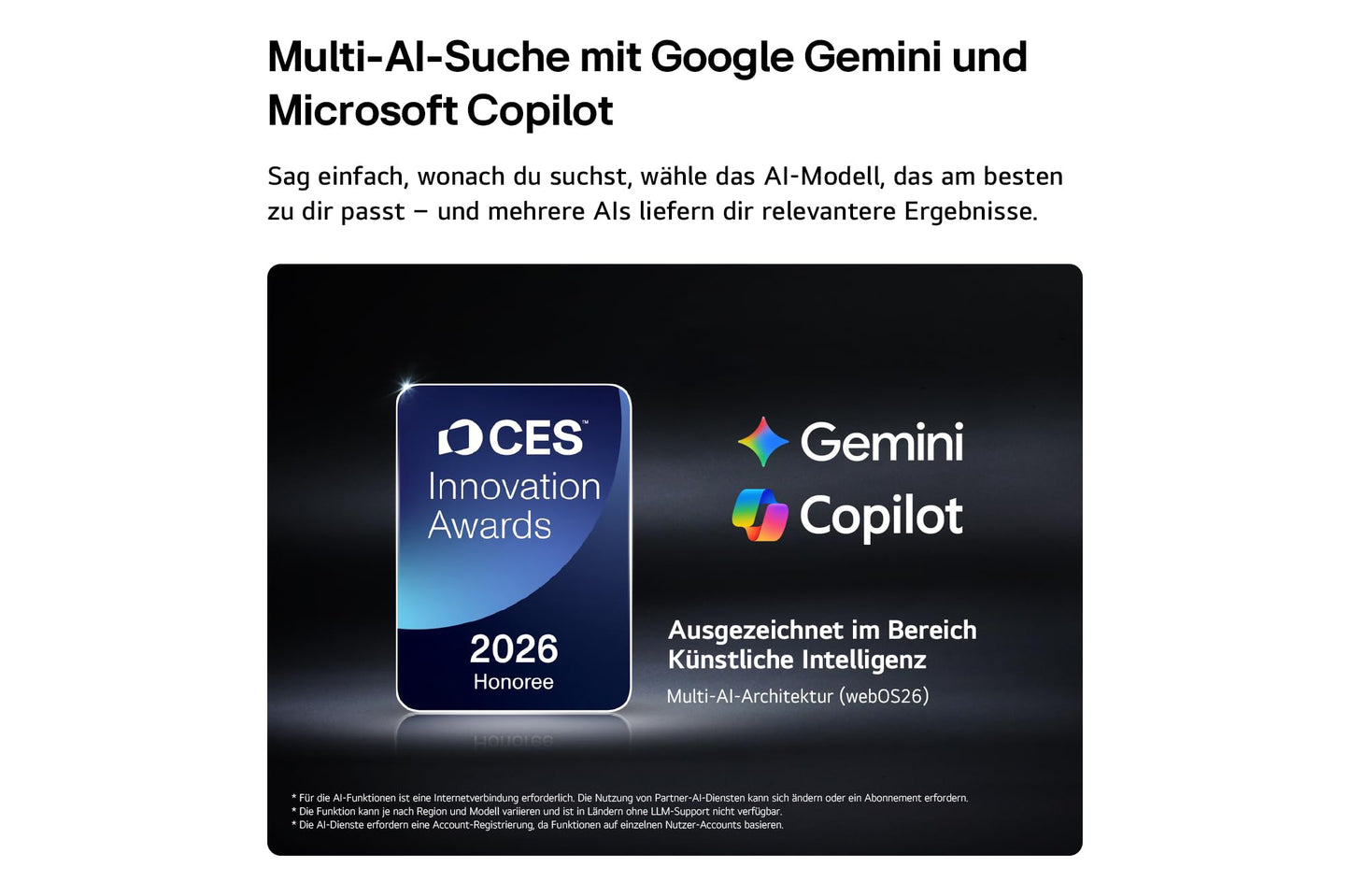 LG OLED65G67LW TV 65 Zoll (165 cm) 4K OLED evo AI TV (α11 Gen3 4K AI Prozessor, webOS 26, 120Hz (VRR bis zu 165Hz)) [Modelljahr 2026] [Energieklasse E]