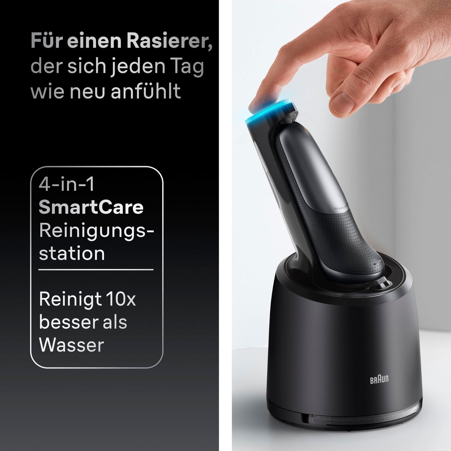 Braun Series 7 Rasierer Herren Elektrisch, Elektrorasierer, 60 Min. Akku, 4in1 SmartCare Center, +2 Aufsätze, Kabelloser Nass- & Trockenrasierer Männer, Wasserdicht, Made in Germany, 72-C7650cc, Gold
