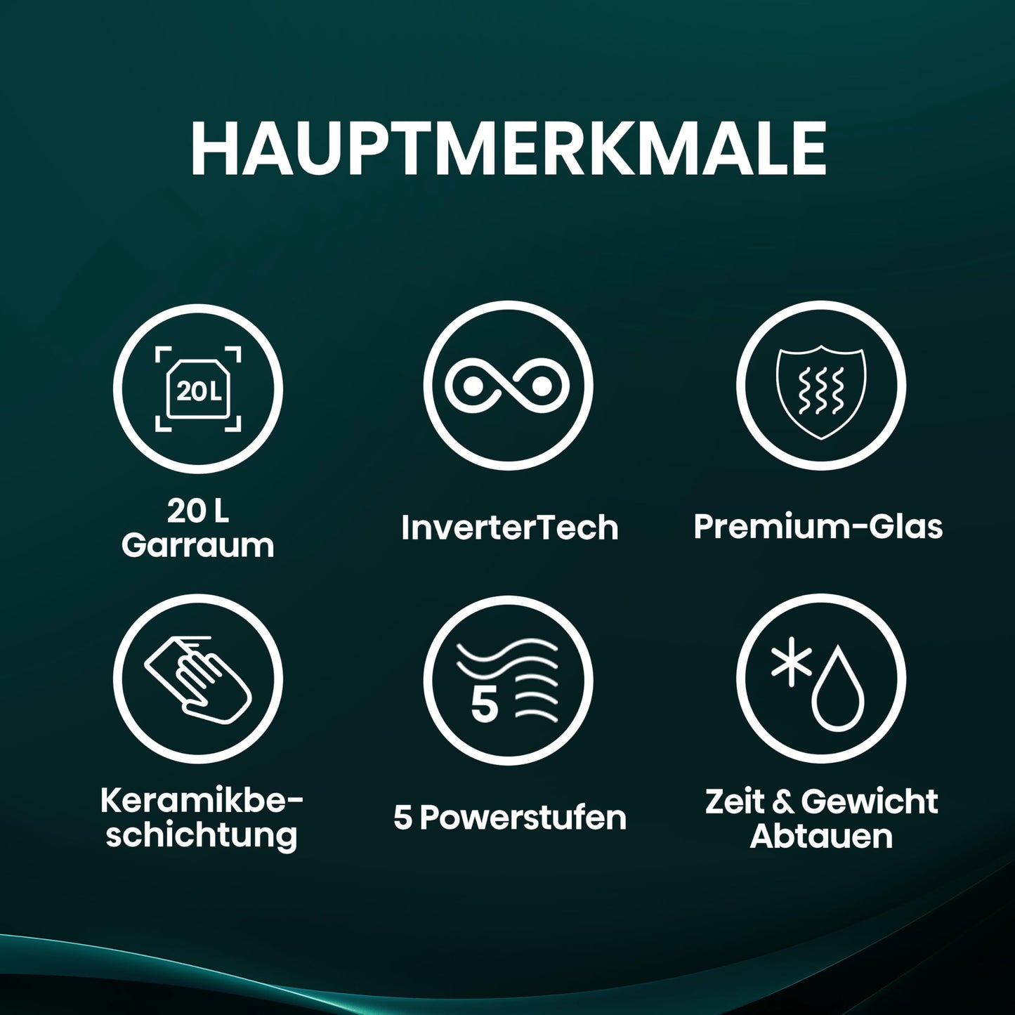 Hisense H20MOBP1HI Mikrowelle /20 L /700W /InverterTech/Keramikbeschichtung/Premium Glas/Maßgeschneidert, Mehrphasiges Kochen/Auftaufunktion/5 Leistungsstufen/Kindersicherung/Schwarz