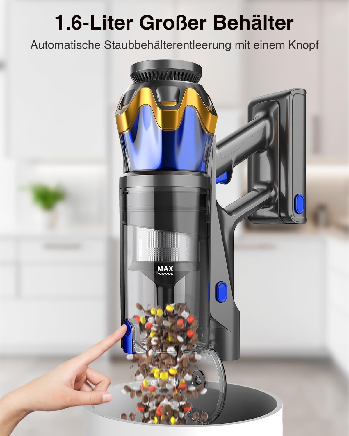 Bulelink Akku-Staubsauger 45kPa – 65Min Laufzeit & LED