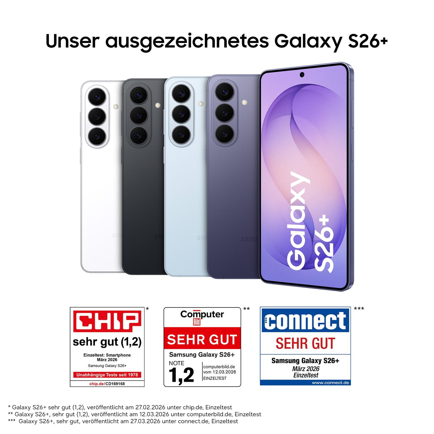 Samsung Galaxy S26+ AI Smartphone mit Galaxy AI, Ohne Vertrag, Handy mit Android, 12 GB RAM, 512 GB Speicher, AP Prozessor, 50 MP, Black, 3 Jahre Herstellergarantie [Exklusiv auf Amazon]