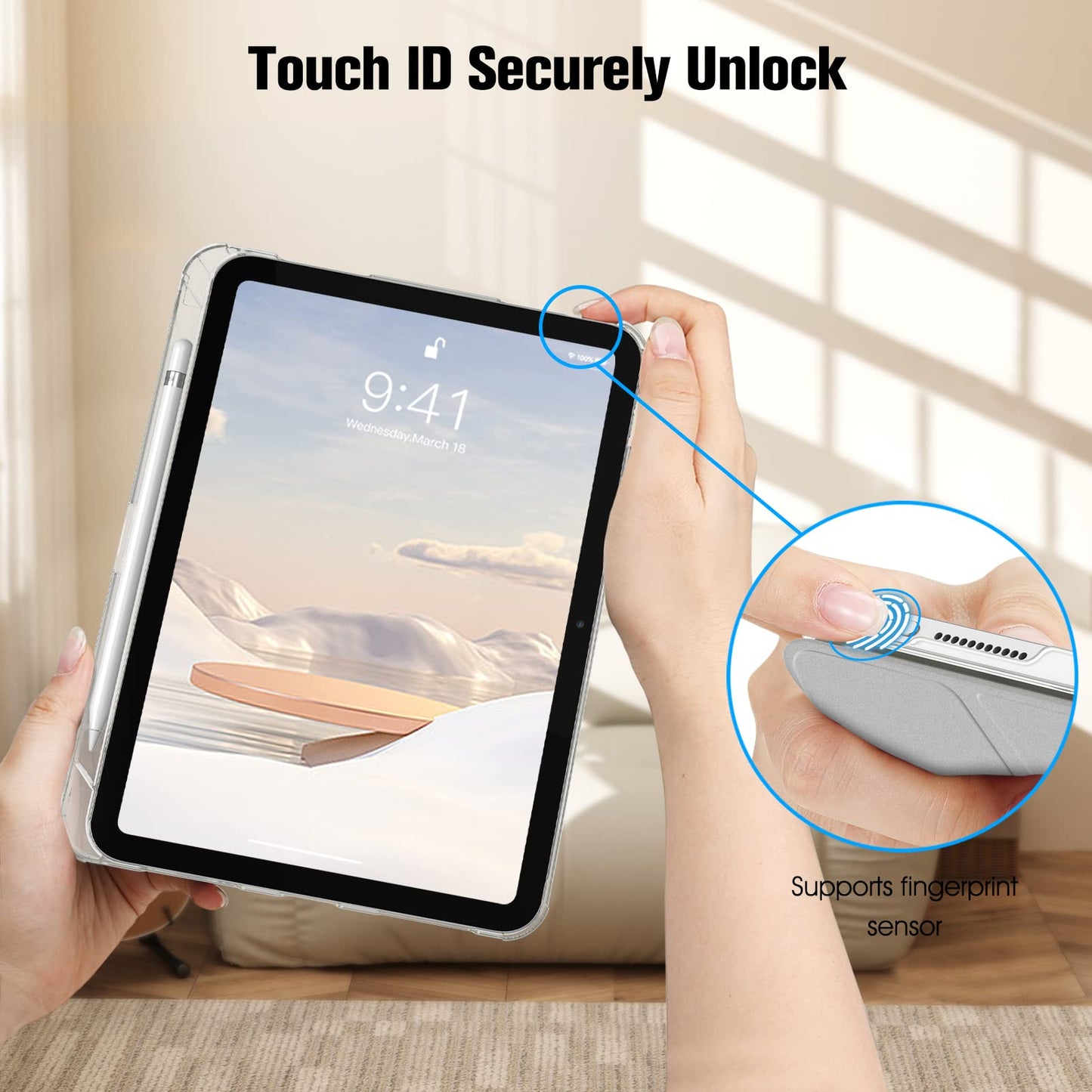 Ultradünne Schutzhülle für Tablets, 11 und 10,9 Zoll, Silber