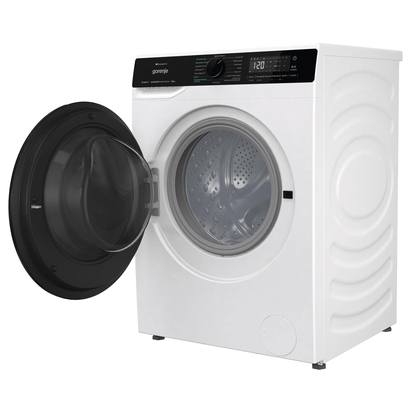 Gorenje WD2PA854ADW, DE Waschtrockner, Connect Life, 16 Programme, 8 KG, 54 Liter, 1400 U, min, AirDry, Inverter PowerDrive Motor, SterilTub, AllergySteam, PowerJetwash, StopAddGo, Wash&Dry 60', A-30%
