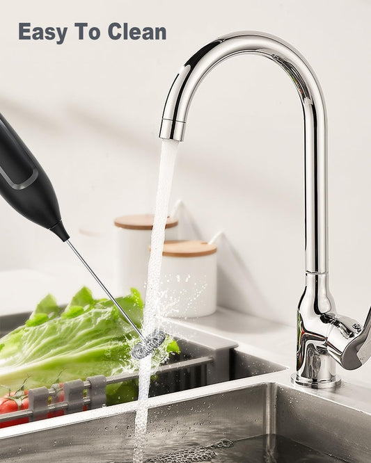 Milchaufschaeumer Stab Elektrisch Tragbar Kaffeebesen Latte Cappu