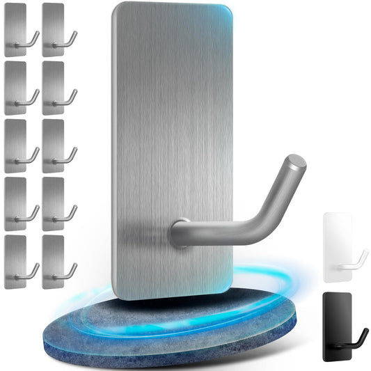 Handtuchhaken selbstklebend 10er Pack aus Edelstahl bis 10 kg Traglast-Vehepeay