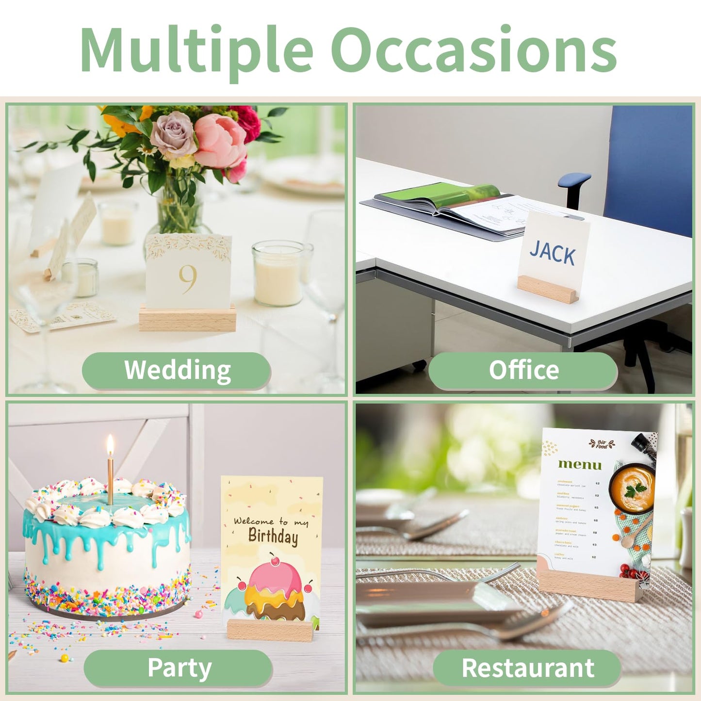 Kartenhalter Holz 10er Set Tischkartenstaender fuer Events 10x3x2cm