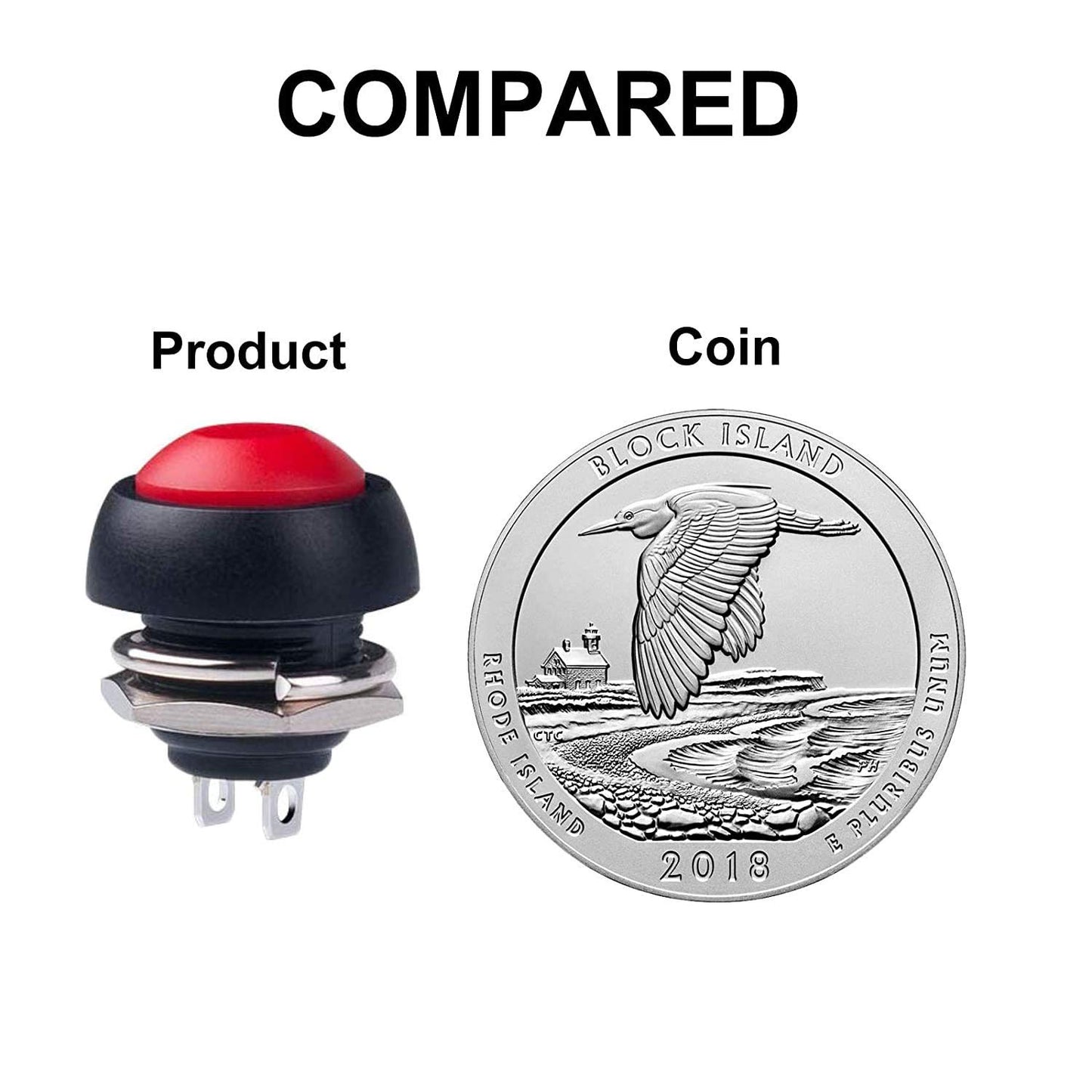 Mini Druckknopf 12mm Rot Wasserdicht SPST Momentanschalter 20 Stück