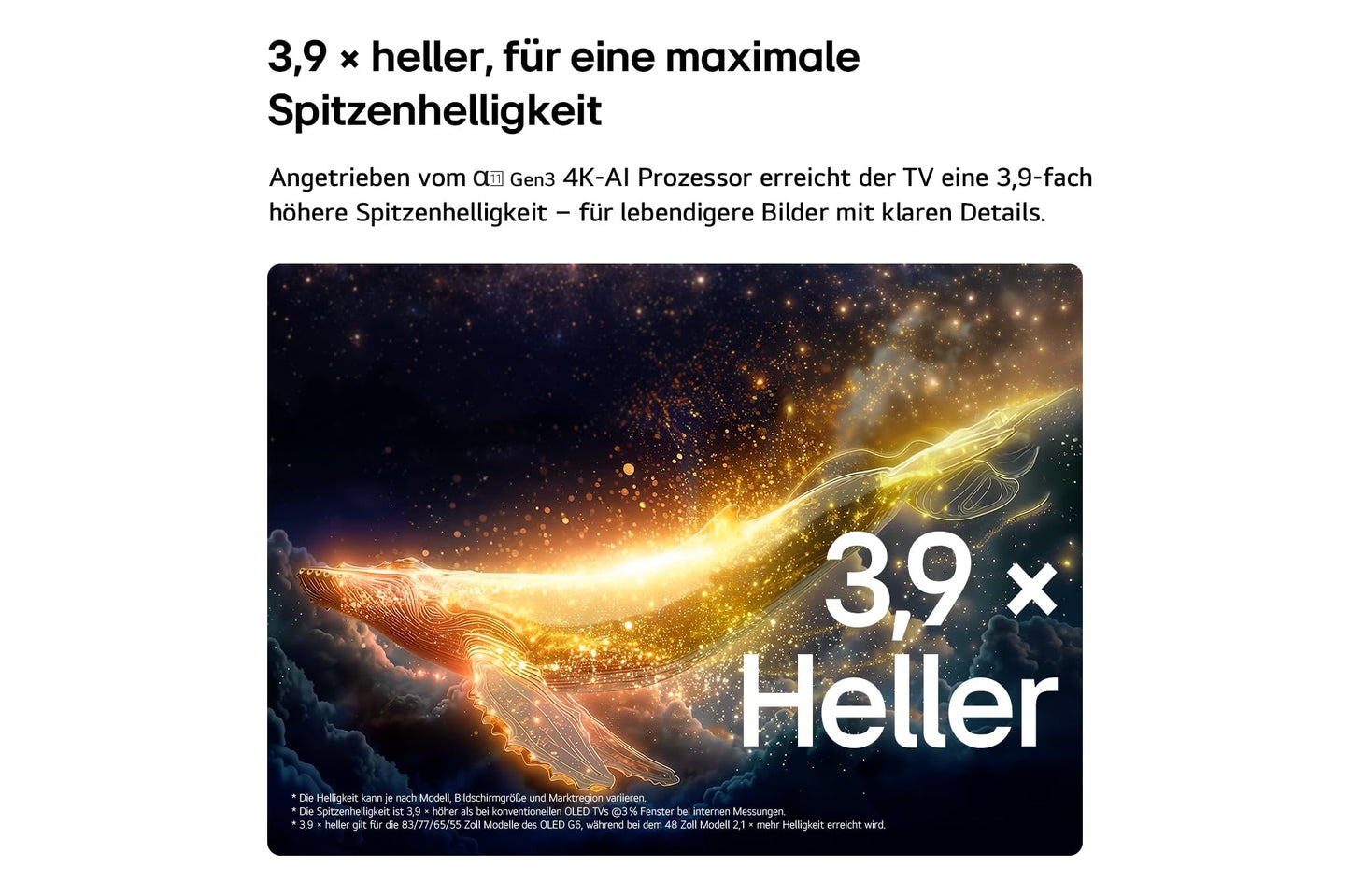 LG OLED65G67LW TV 65 Zoll (165 cm) 4K OLED evo AI TV (α11 Gen3 4K AI Prozessor, webOS 26, 120Hz (VRR bis zu 165Hz)) [Modelljahr 2026] [Energieklasse E]