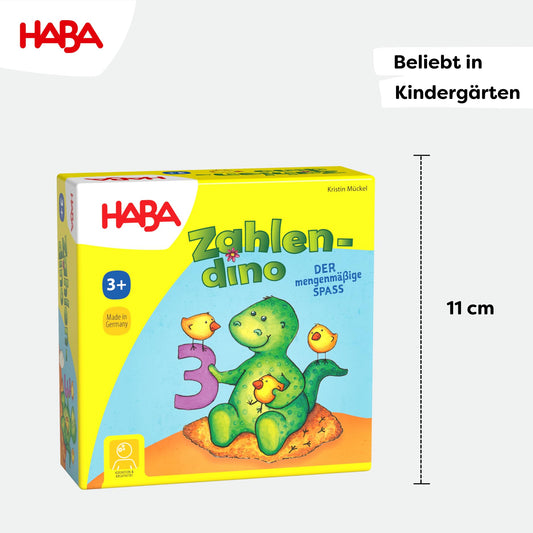 HABA Zahlendino – Lernspiel zum Zahlen Lernen & Mengen erkennen – Mathe Hilfe für 1. Klasse & Schulanfang – Geschenk zur Einschulung Mädchen & Jungen – Zahlenraum 1-10