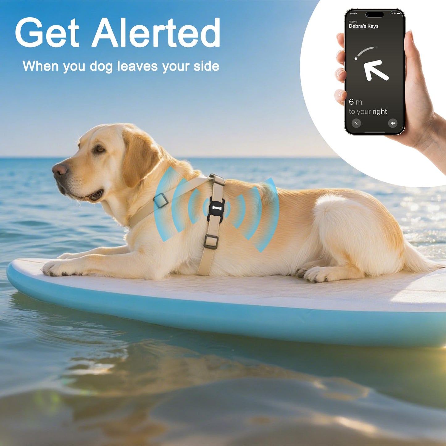 Hundehalsband Halter Air Tag GPS Huelle Silikon Anti Lost Schwarz