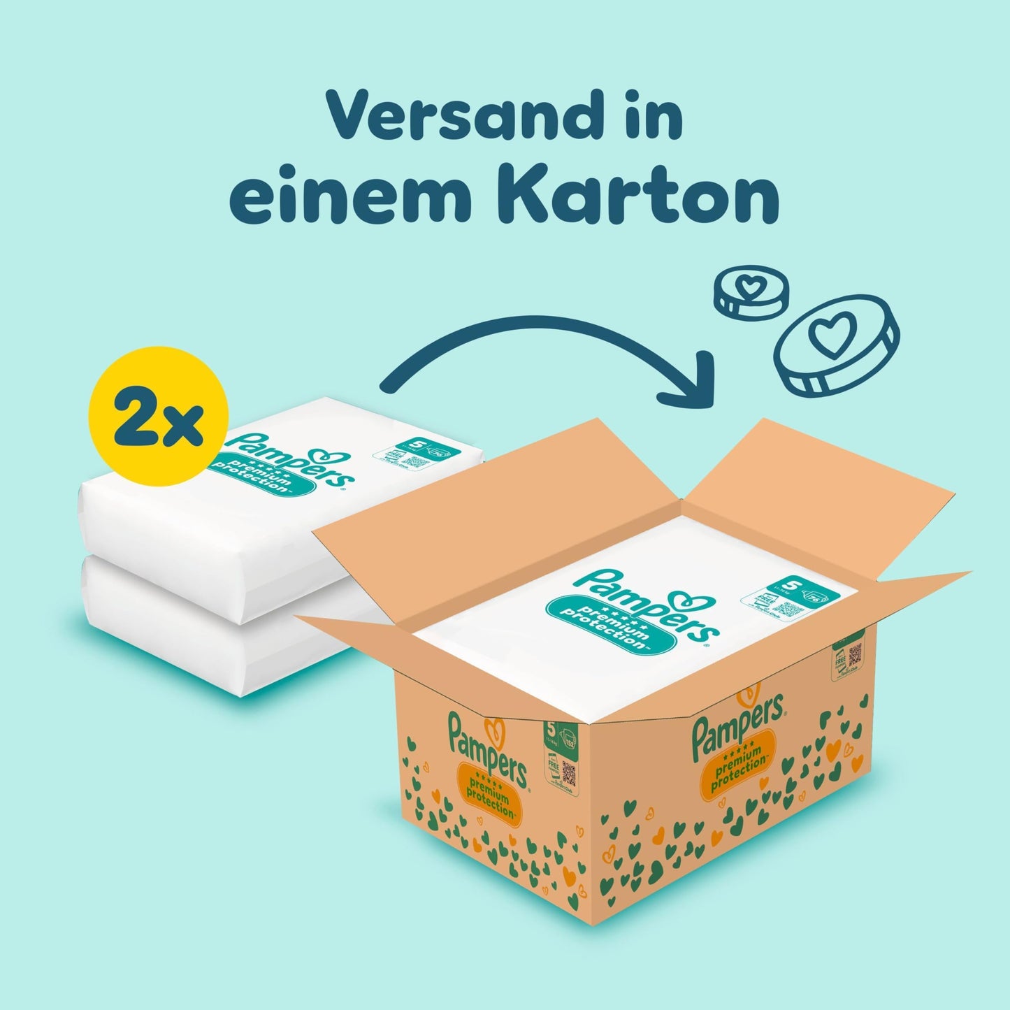 Pampers Premium Protection Größe 5, 152 Windeln, 11kg-16kg, unser Nr. 1 Haut- und Auslaufschutz