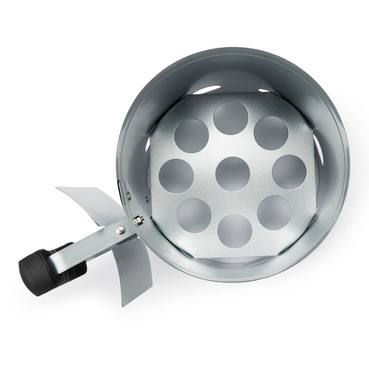 Amazon Basics Anzündkamin aus Verzinktem Stahl, Kohlekamin für Grill und Feuerstellen, Silberfarben