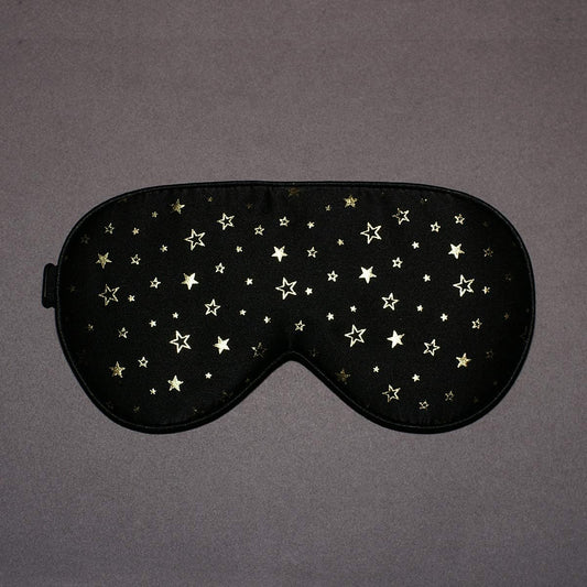 100 Prozent Seiden Schlafmaske mit verstellbaren Bändern goldenstern