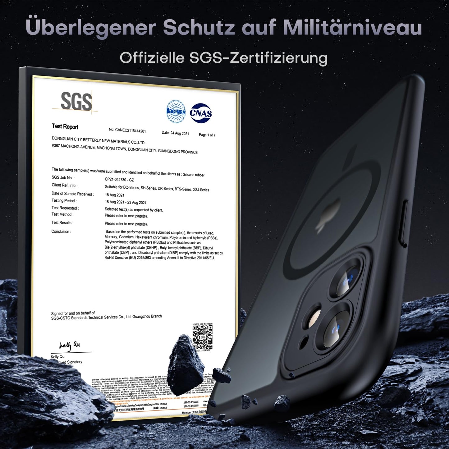 TOCOL für iPhone 11 Hülle für Magsafe, Vollständiger Kameraschutz Stoßfest Kratzfest Transluzente Rückseite Magnetisch Handyhülle für iPhone 11 Case, Schwarz