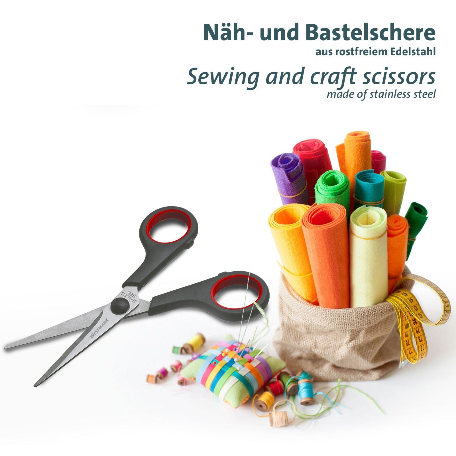 Westmark Bastelschere 14 cm aus rostfreiem Edelstahl für vielseitigen Einsatz-Westmark