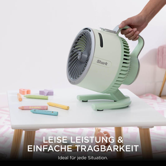 Shark FlexBreeze HydroGo Starker Ventilator mit Sprühnebel, Kühlung für drinnen & draußen, leise & langlebig, kabelgebunden & kabellos, kompakt & leicht, 5 Geschwindigkeiten, Mint FA050EUGN