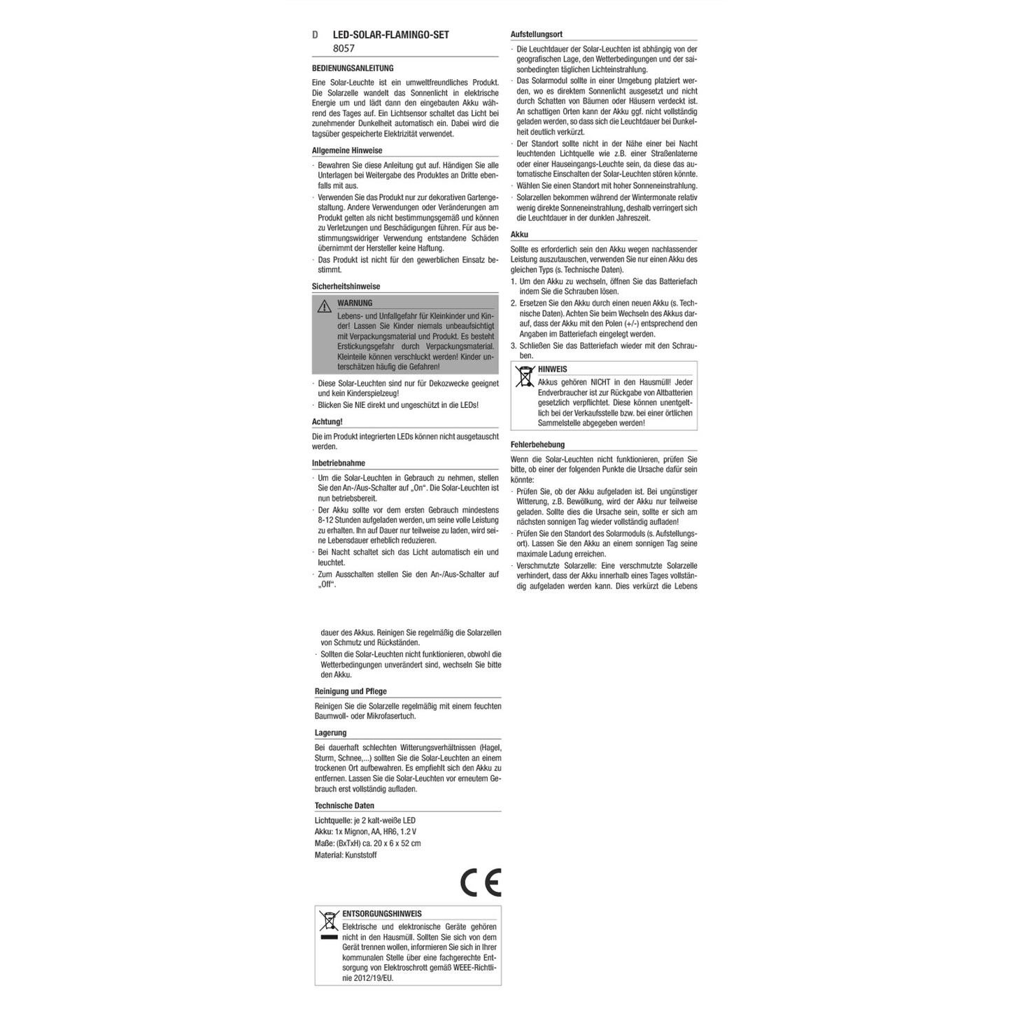 Gartenfigur Design Solarstecker Flamingo 3er Set Höhe 52 cm LED SOLAR Sensor NEU