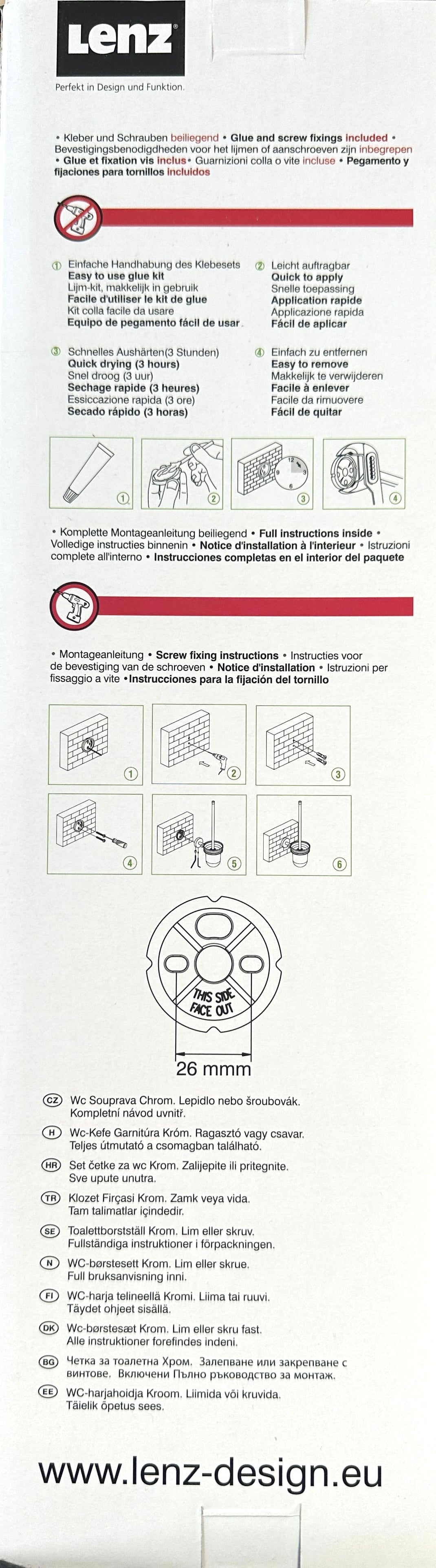 LENZ „SIENA“ WC-Bürstenset (chrom)