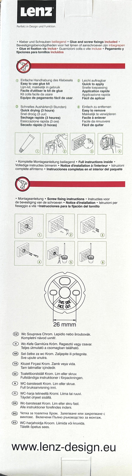 LENZ „SIENA“ WC-Bürstenset (chrom)