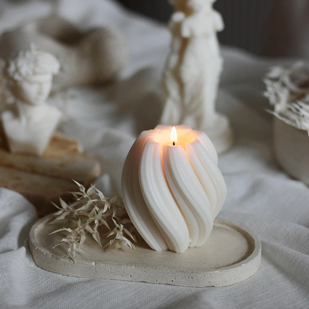 Handgefertigter Beton Untersetzer Oval modern und zeitlos-Verdancia