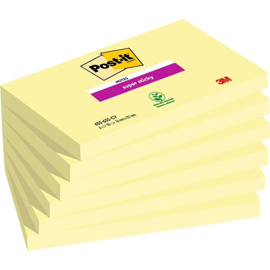 Post-it Super Sticky Notes 76 mm x 127 mm 90 Blatt Block PEFC Papier-Altruan