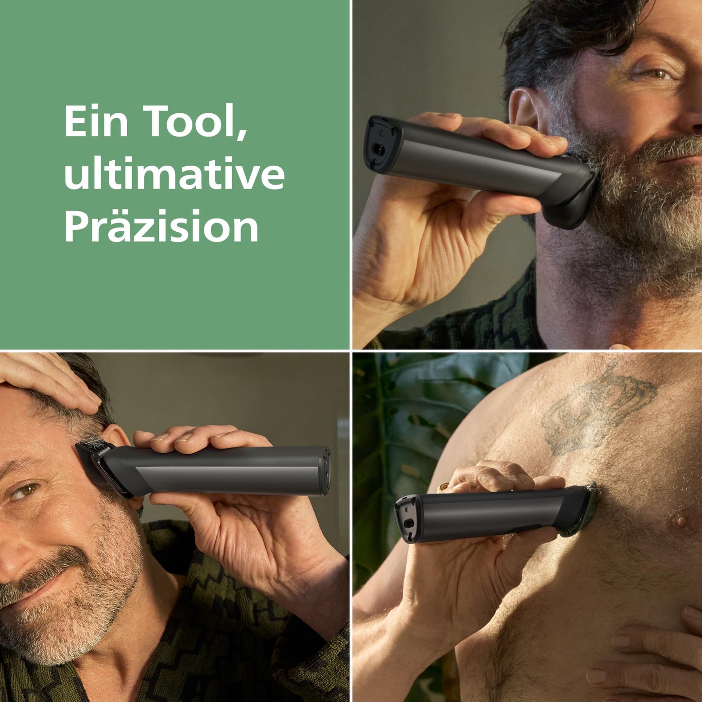 PHILIPS Multigroom Series 7000 All-in-One 17-teiliger Barttrimmer und Haarschneider für Gesicht, Kopf und Körper, selbstschärfende Metallklingen, 26 Längeneinstellungen (0,5-20 mm), Modell MG7961/15
