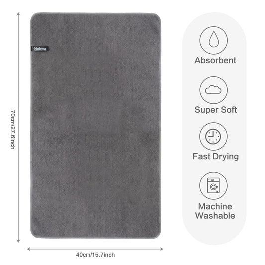 Mikrofaser Handtuch 2er-Pack 40x70 cm Weich Hochsaugfähig Grau