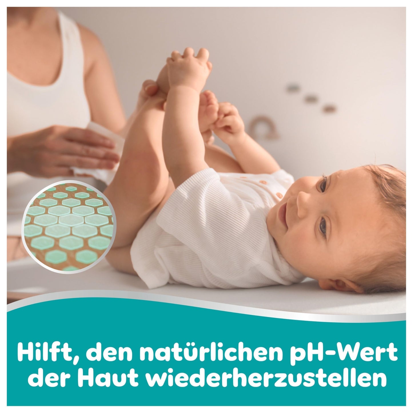 Pampers 99% Water Baby-Feuchttücher, 18 Packungen mit 60 Feuchttüchern = 1080 Baby-Feuchttücher, leichte Lotion mit 99% Wasser