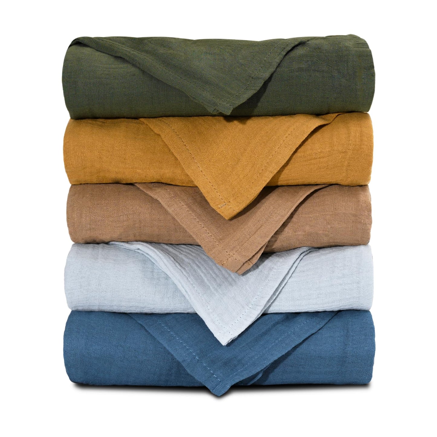 Atmungsaktive Baby Musselin Wickeltücher 5er Pack