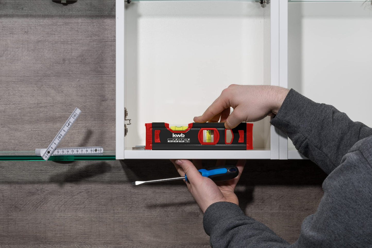 Mini Aluminium Wasserwaage 20 cm mit präziser 1 mm Messgenauigkeit