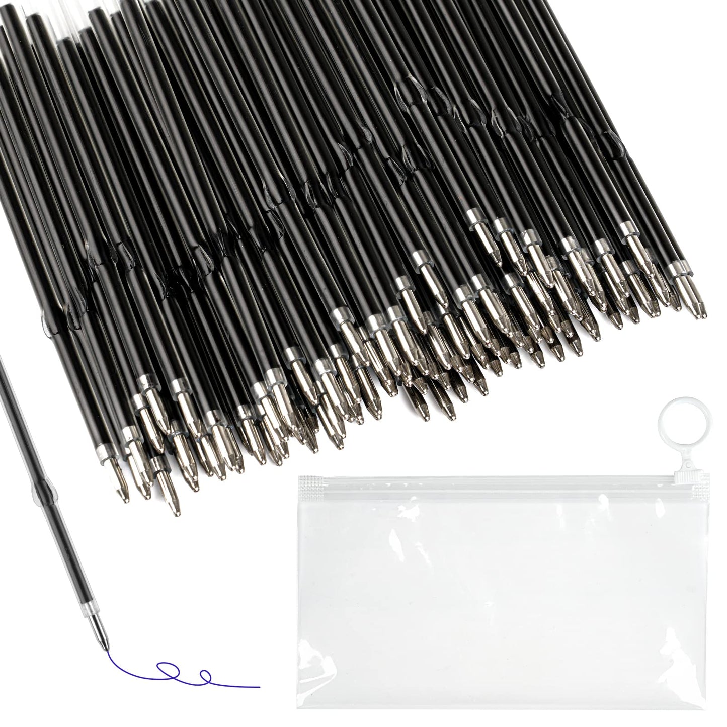 100 Stück Kugelschreiberminen 0,7mm Blau Ersatzminen für Büro