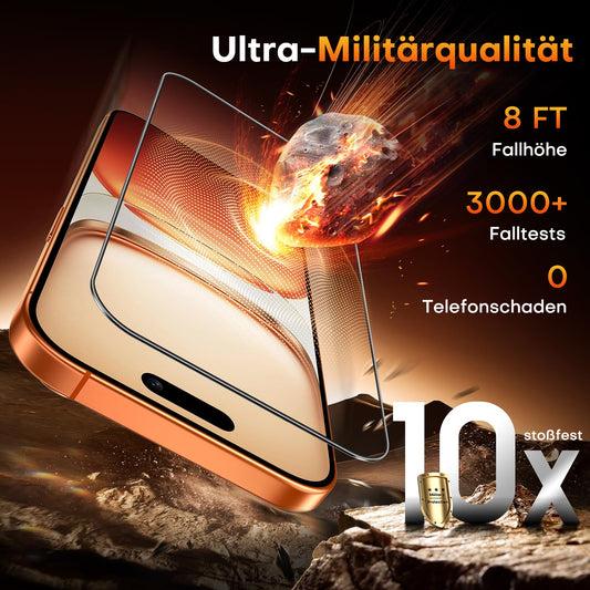 TOCOL für iPhone 17 für Panzerglas 6,3 Zoll, Full Screen Automatische Installation 9H Härte Folie Stoßfest Kratzfest Anti-Fingerabdruck Anti-Bläschen, Kompatibel mit Hülle, 2 Stück