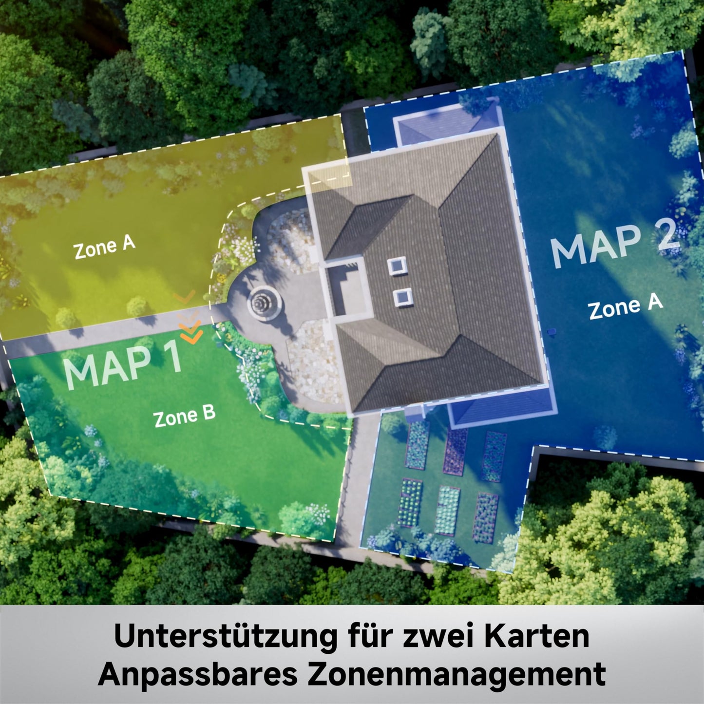 MOVA ViAX 500 Mähroboter Ohne Begrenzungskabel, Empf. 600 m², KI-gestützte Kartierung, 360°-LiDAR & Dual-KI-Vision, Intelligente Hindernisvermeidung, U-Fahrbahn, Kantenschnitt, App-Steuerung