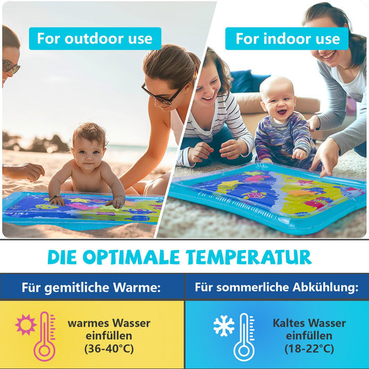 Bauchlage Förderung: Bunte Baby Wassermatte 66x48 cm, BPA-frei & sicher
