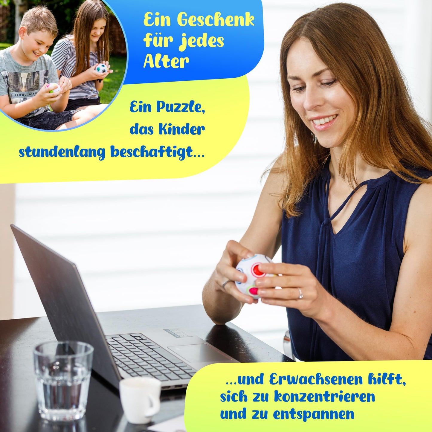 Original Regenbogenball als Stress und Konzentrationsspielzeug