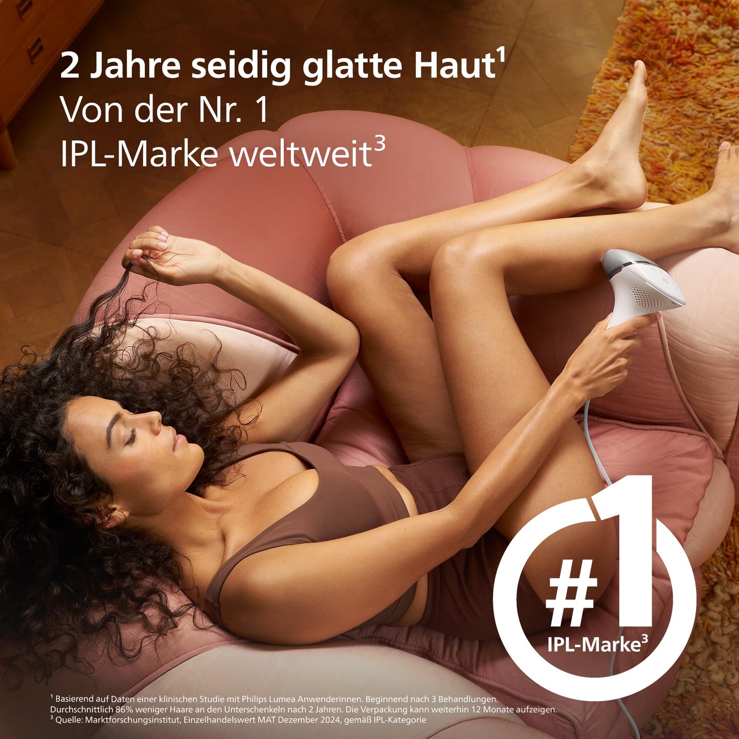 Philips Lumea IPL 8000 Series - IPL Geräte Haarentfernung für bis zu 2 Jahre seidig-glatte Haut¹ mit 3 Aufsätzen für Körper & Gesicht, Alternative zur Laser-Haarentfernung (BRI946/00)