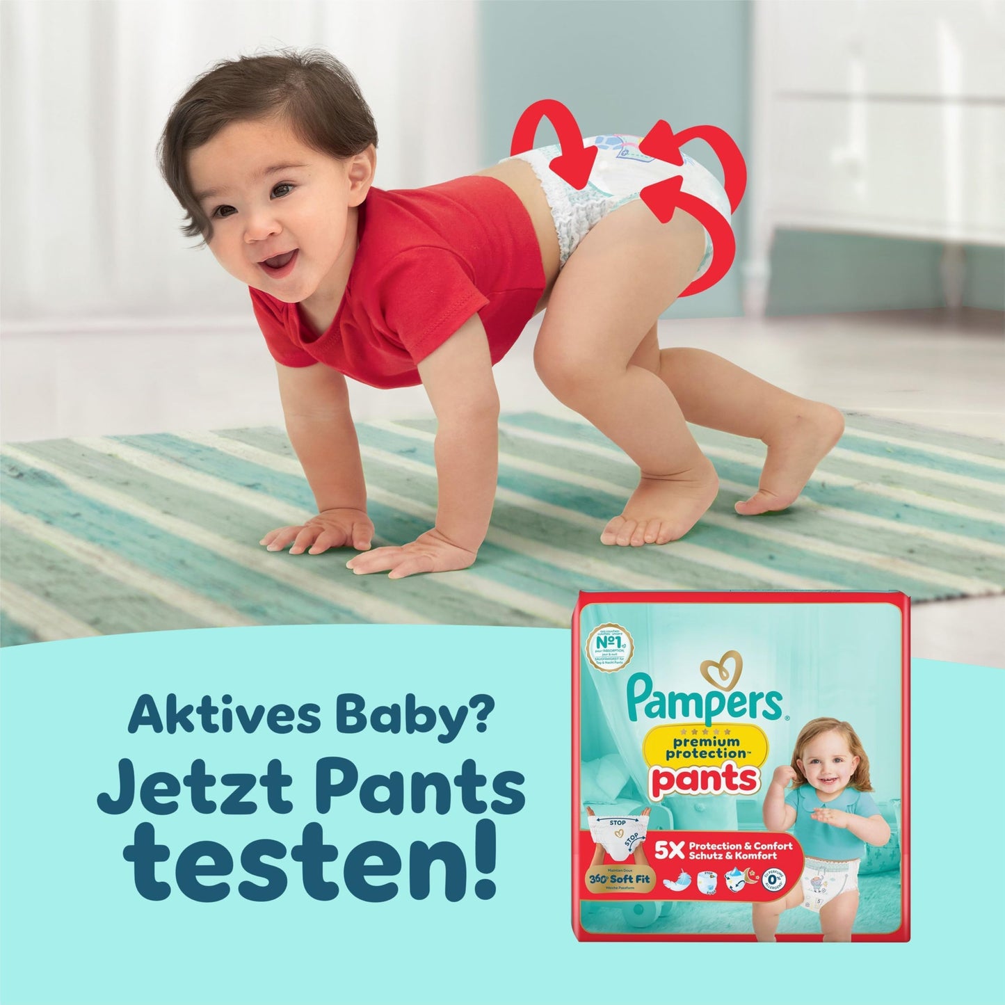 Pampers Premium Protection Größe 5, 186 Windeln, 11kg-16kg, unser Nr. 1 Haut- und Auslaufschutz