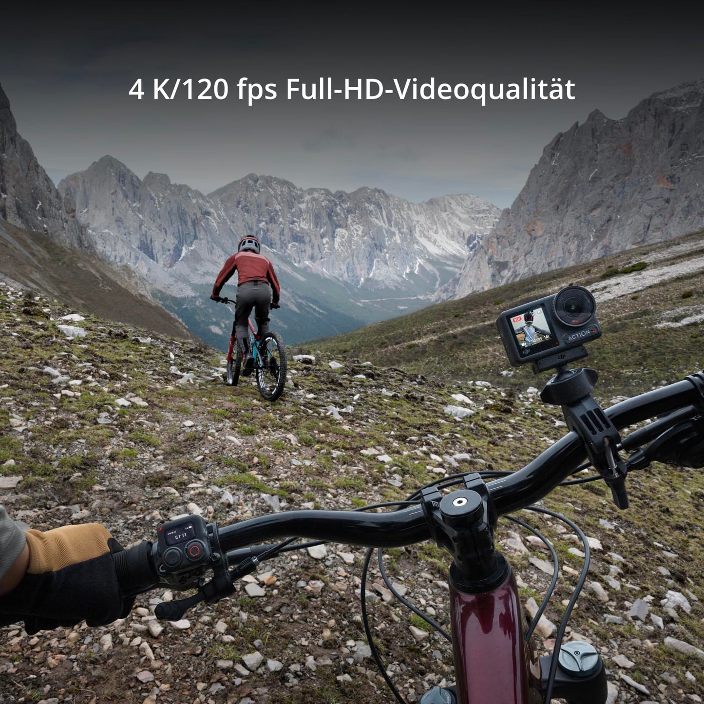 DJI Osmo Action 4 Essential-Combo, 4K/120fps Action Cam mit 1/1,3-Zoll-Sensor, Unterwasserkamera, Atemberaubende Low-Light-Aufnahmen, 10-Bit und D-Log M-Farbleistung, Langlebiger 1.770 mAh Akku